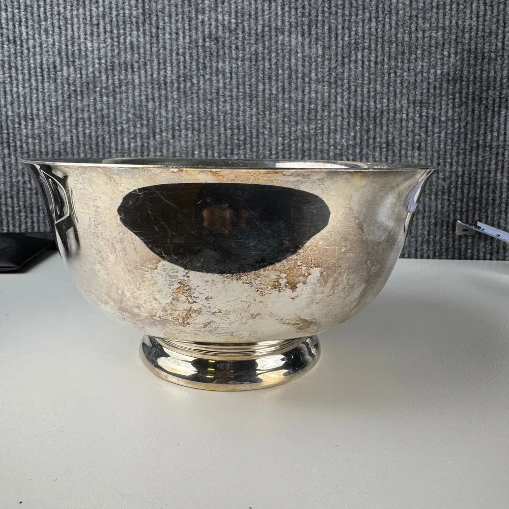 Reed & Barton Silver Plated Paul Revere Bowl‎ 8 Inch Footed Serving Dish 104